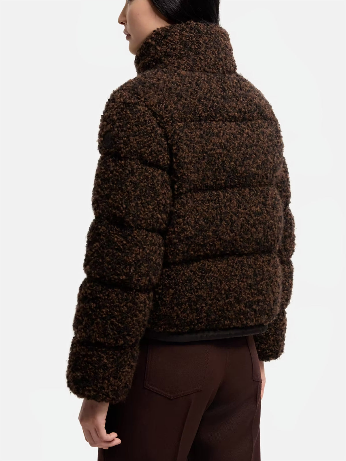 Moncler Daunenjacke Trascendance aus Tweed für Damen Dunkelbraun