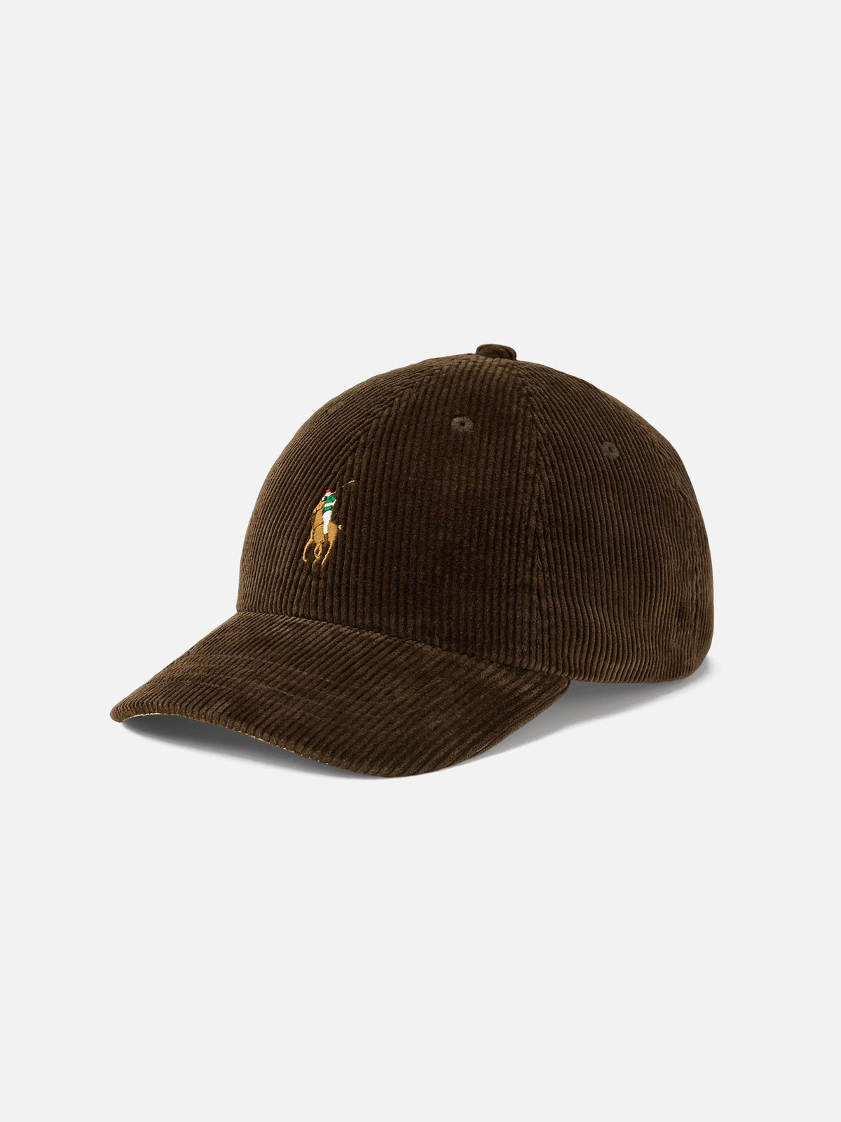 Polo ralph lauren Baseballkappe aus Kordsamt mit Logo Dunkelbraun