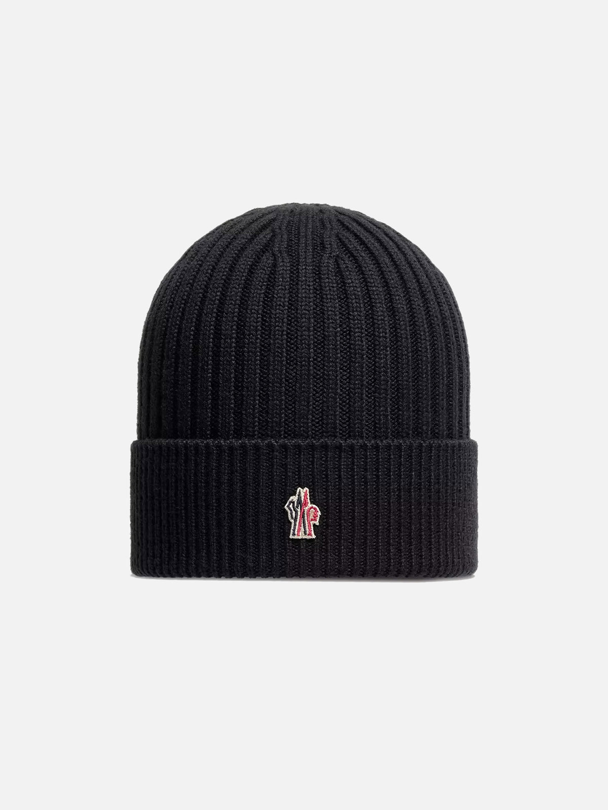 Moncler Grenoble – Mütze aus Rippstrick mit Logo-Aufnäher Schwarz - Black