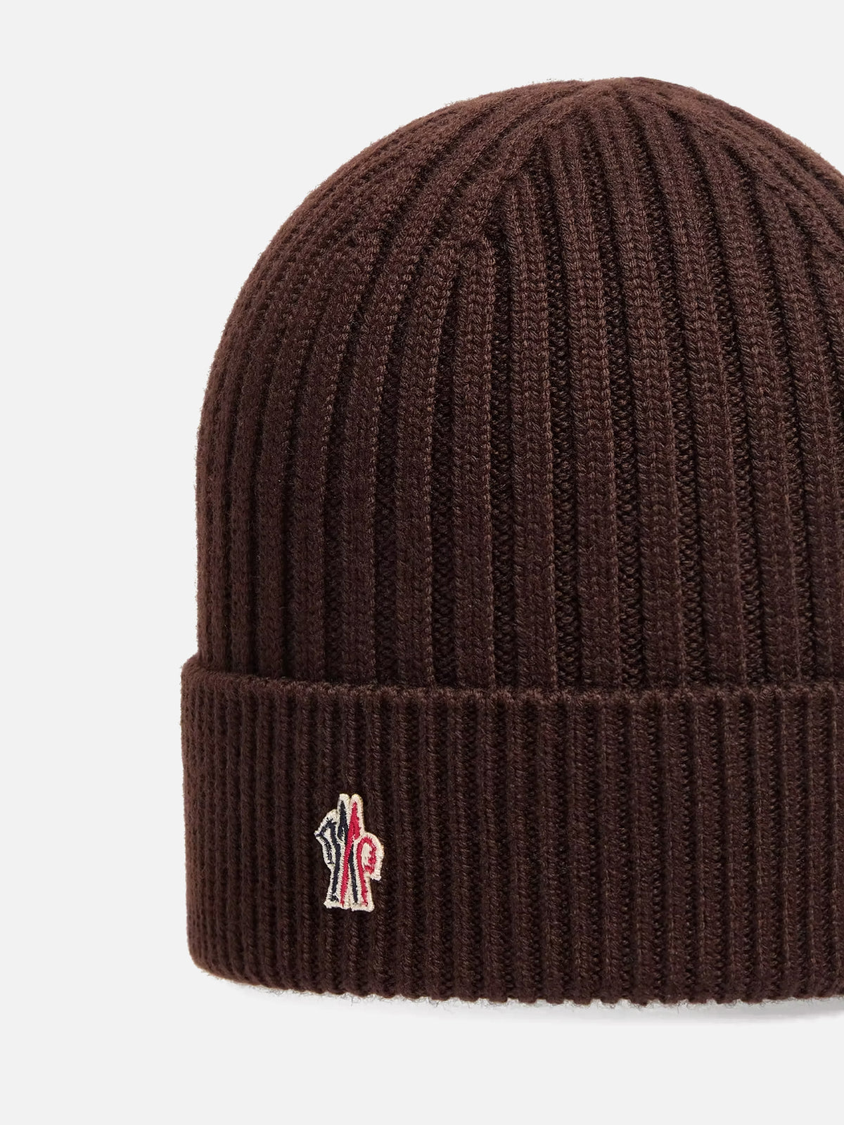 Moncler Grenoble – Mütze aus Rippstrick mit Logo-Aufnäher Braun - Brown