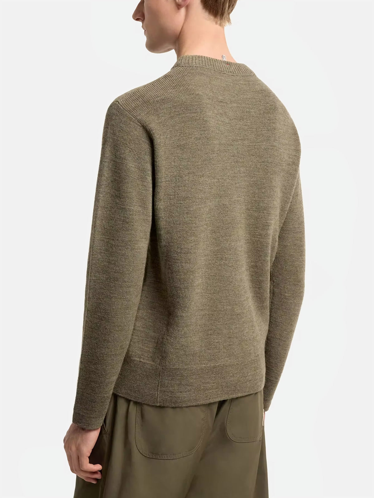 Moncler grenoble Pullover aus Wolle mit Logo für Herren Olivgrün
