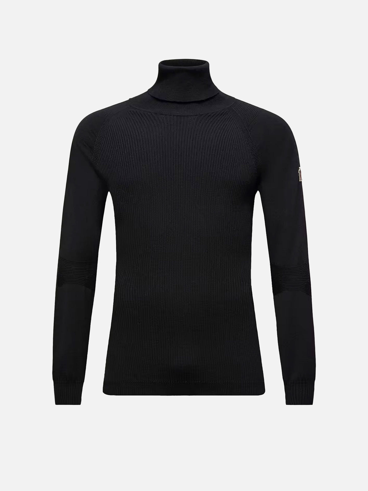 Moncler grenoble Rollkragenpullover aus Stretch-Wolle für Herren Schwarz