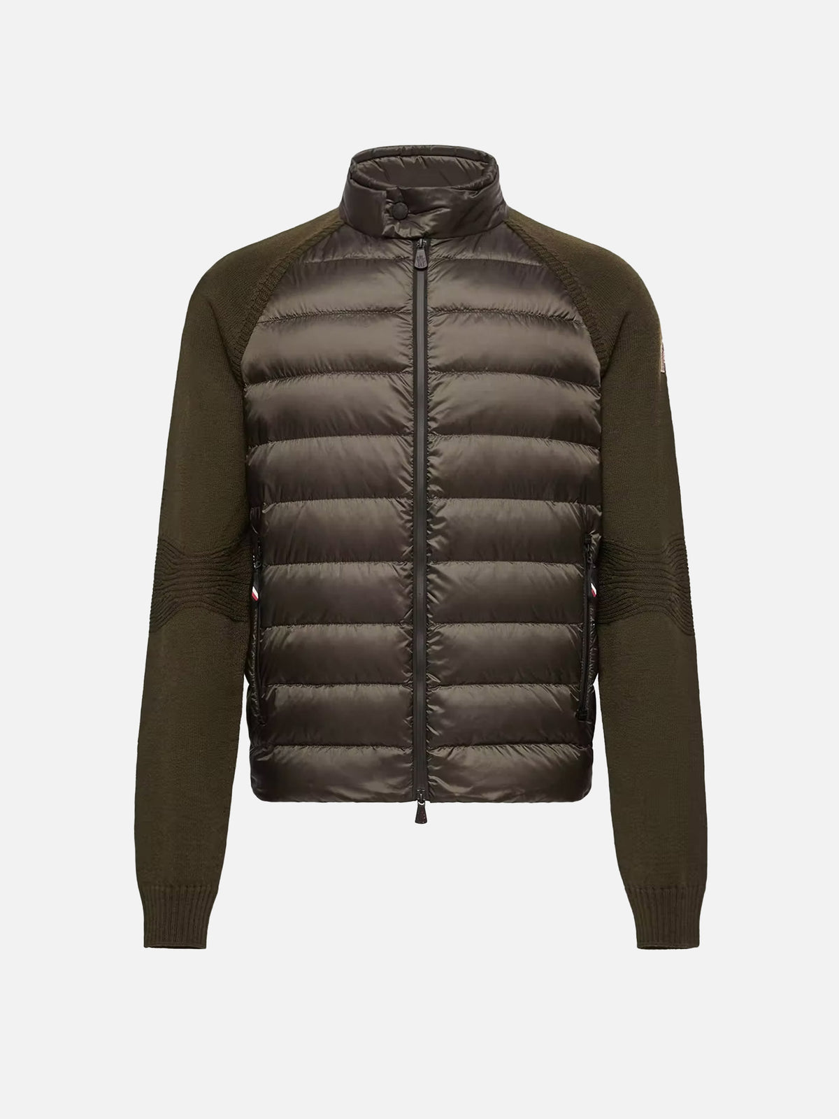 Moncler grenoble Strickjacke mit Daunenfüllung für Herren Olivgrün