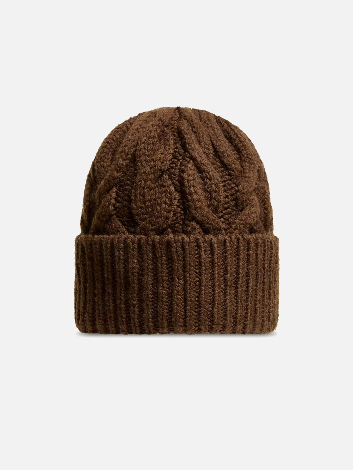Moncler grenoble Mütze aus Wollmischung im Zopfmuster Braun