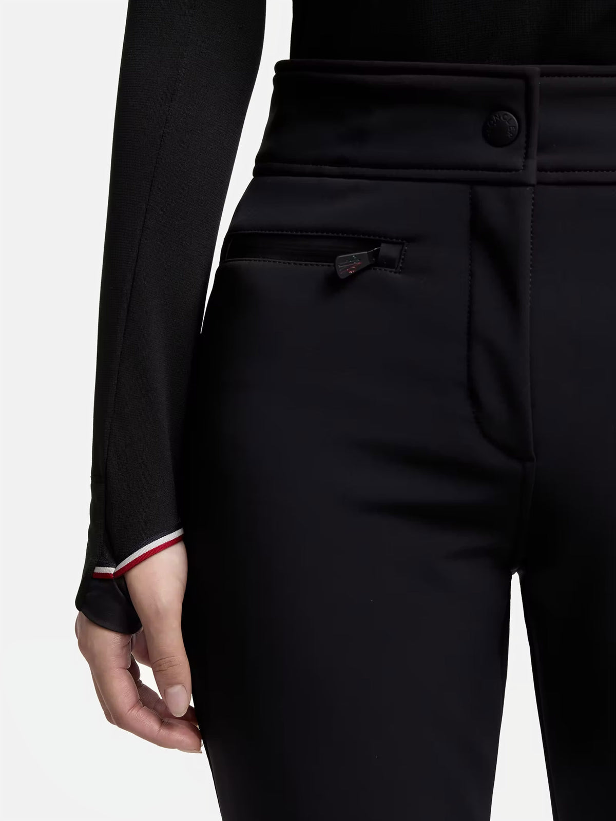 Moncler grenoble Skihose aus Stretch-Popeline für Damen Schwarz