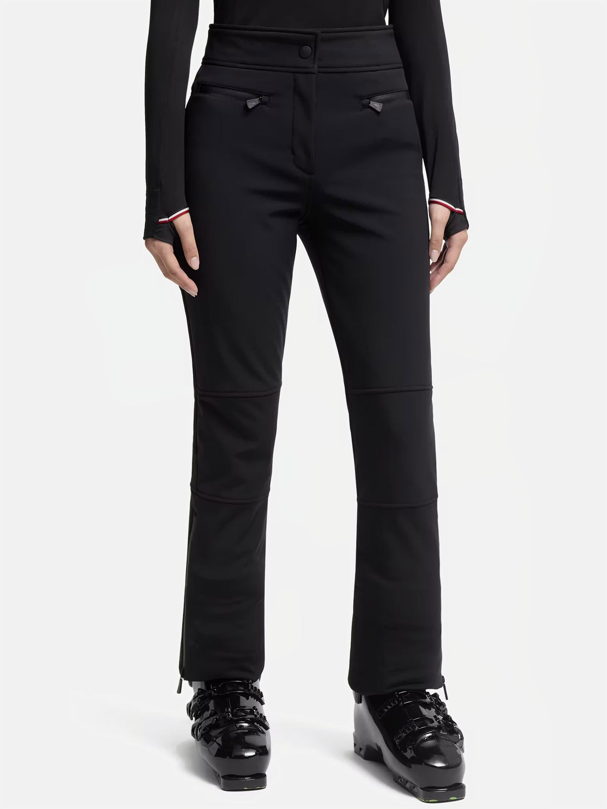 Moncler grenoble Skihose aus Stretch-Popeline für Damen Schwarz