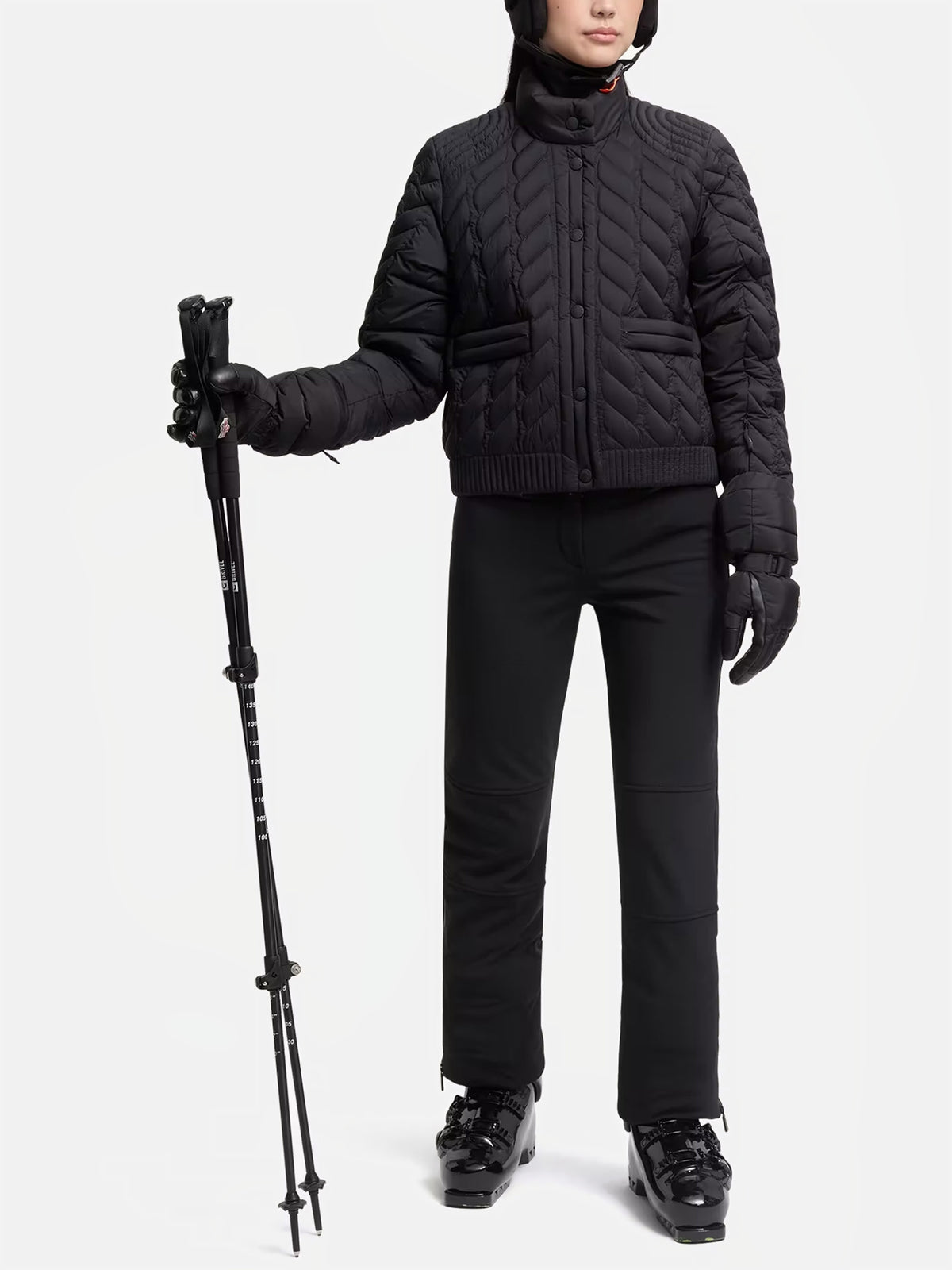 Moncler grenoble Skihose aus Stretch-Popeline für Damen Schwarz