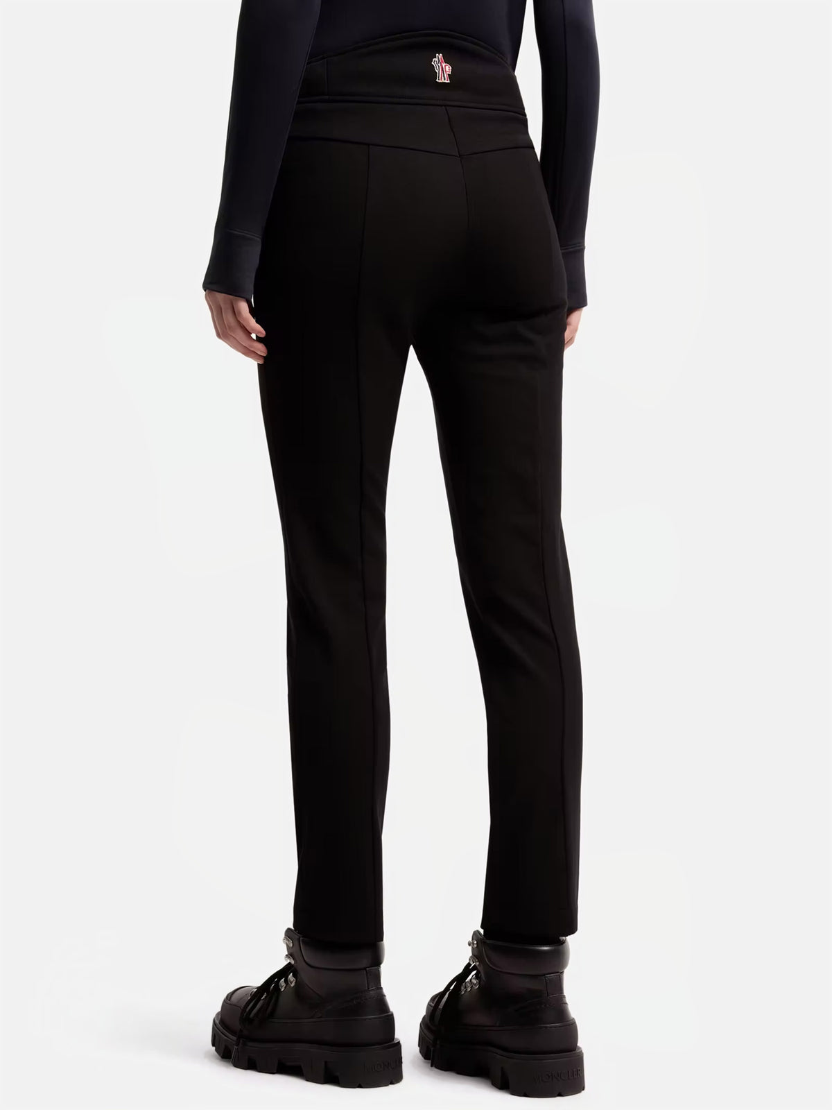 Moncler grenoble Schmale Hose aus Stretch-Twill für Damen Schwarz