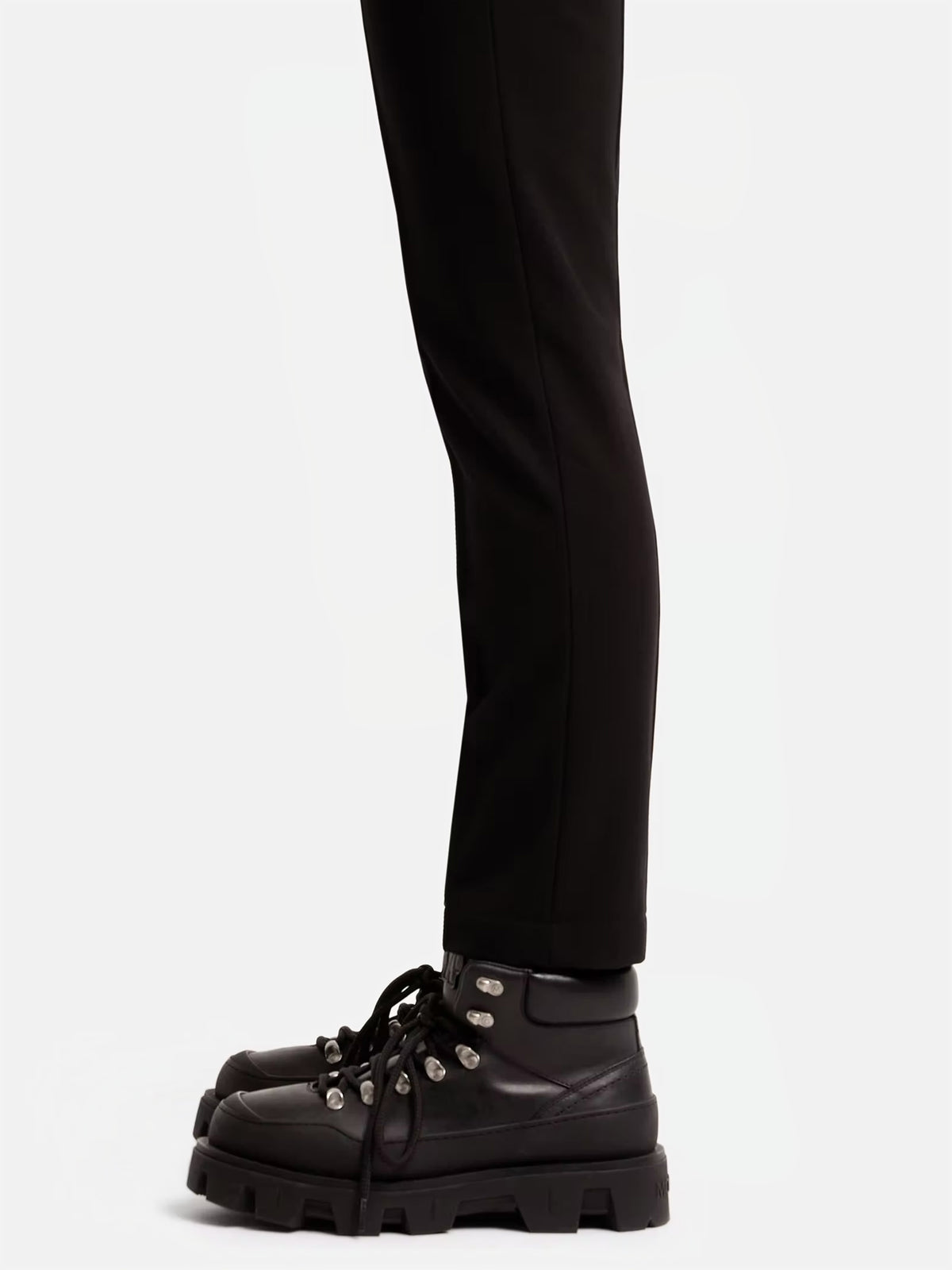 Moncler grenoble Schmale Hose aus Stretch-Twill für Damen Schwarz