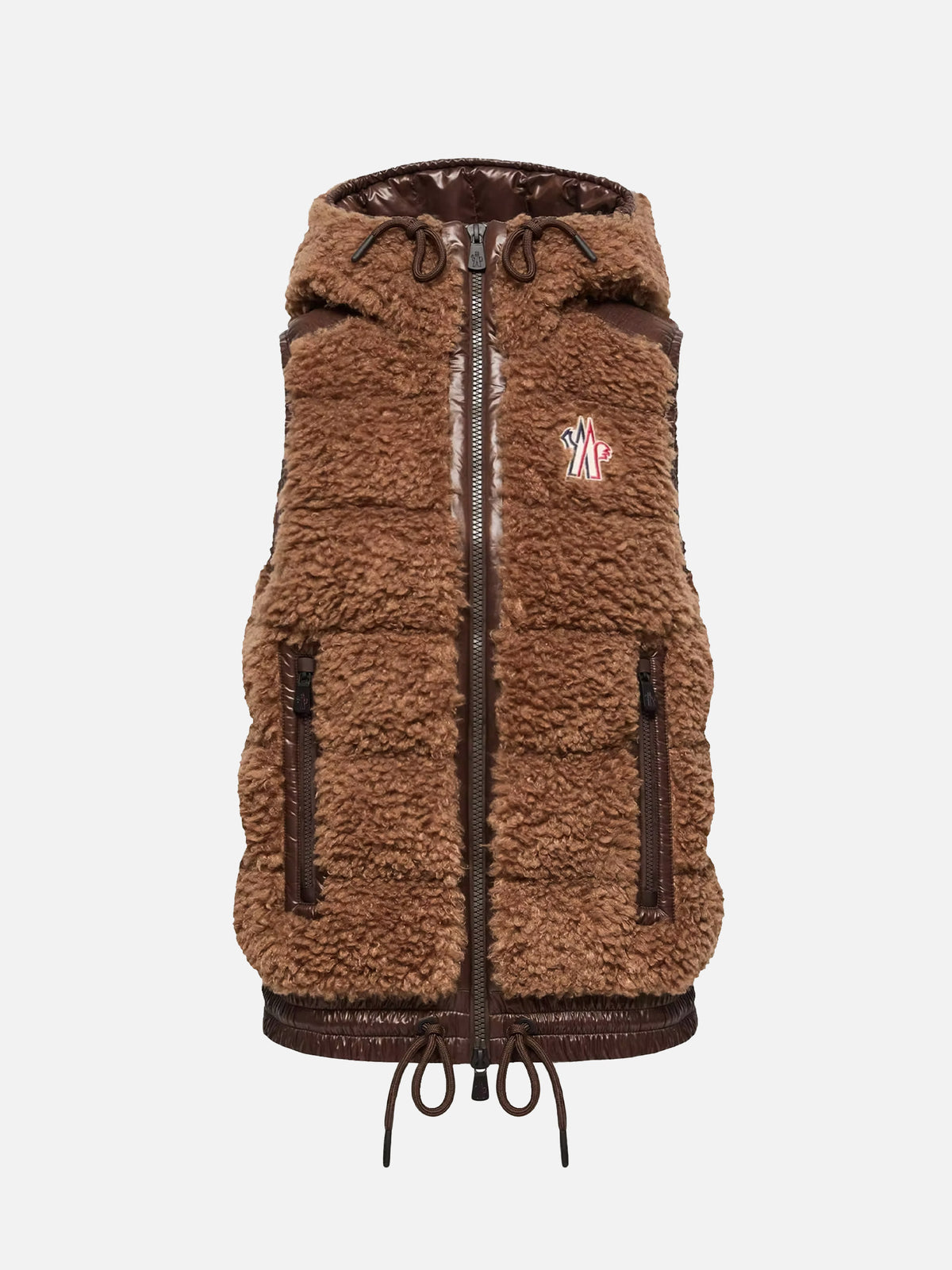 Moncler Grenoble – Teddy-Daunenweste mit Kapuze für Damen Braun - Brown