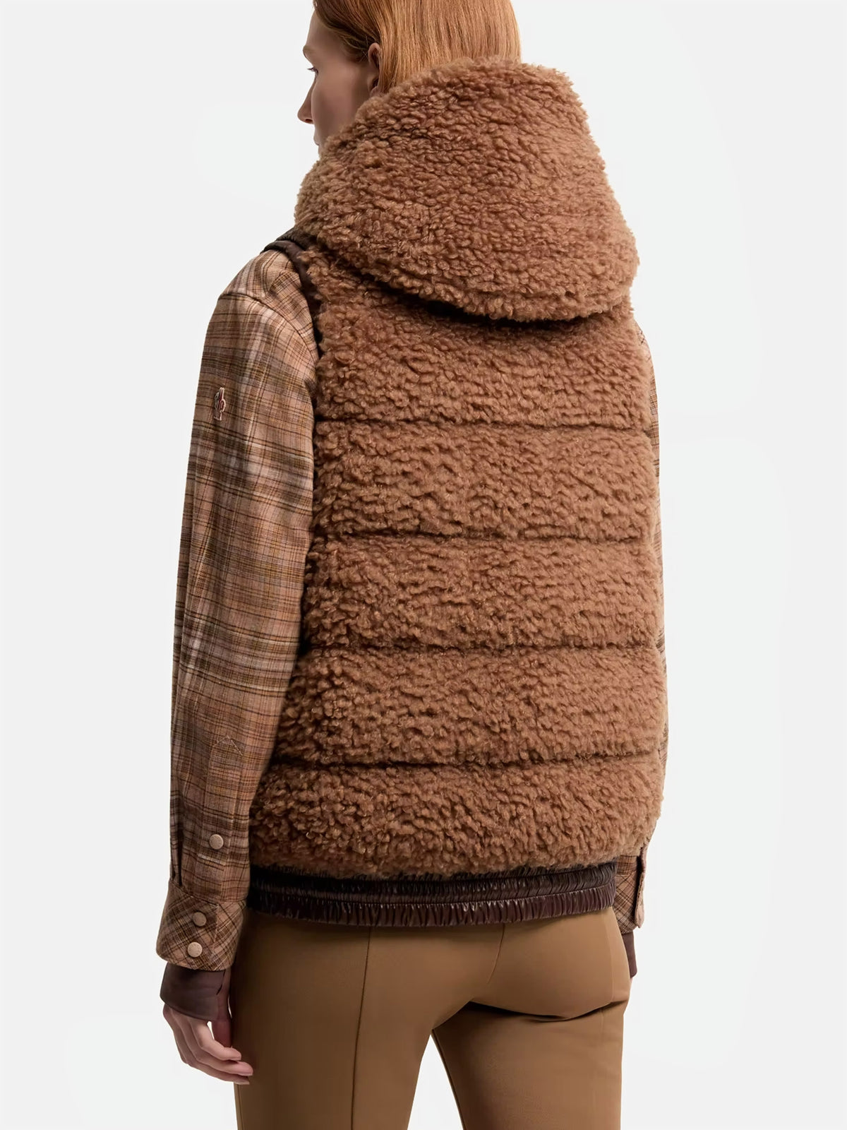 Moncler Grenoble – Teddy-Daunenweste mit Kapuze für Damen Braun - Brown