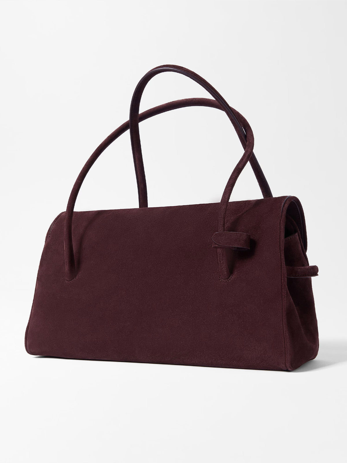 Jacquemus Schultertasche Turismo Long aus Veloursleder Dunkelbraun
