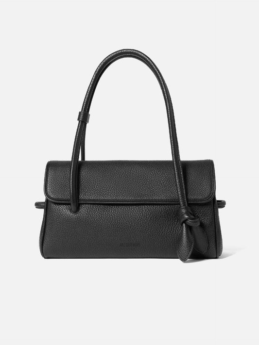 Jacquemus Schultertasche Turismo Long aus Leder Schwarz
