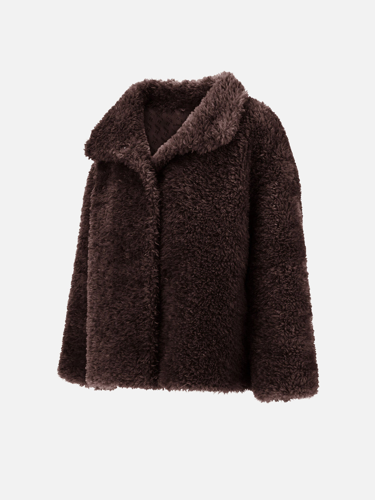 Herno Kurze Teddy-Jacke aus Kunstpelz für Damen Dunkelbraun