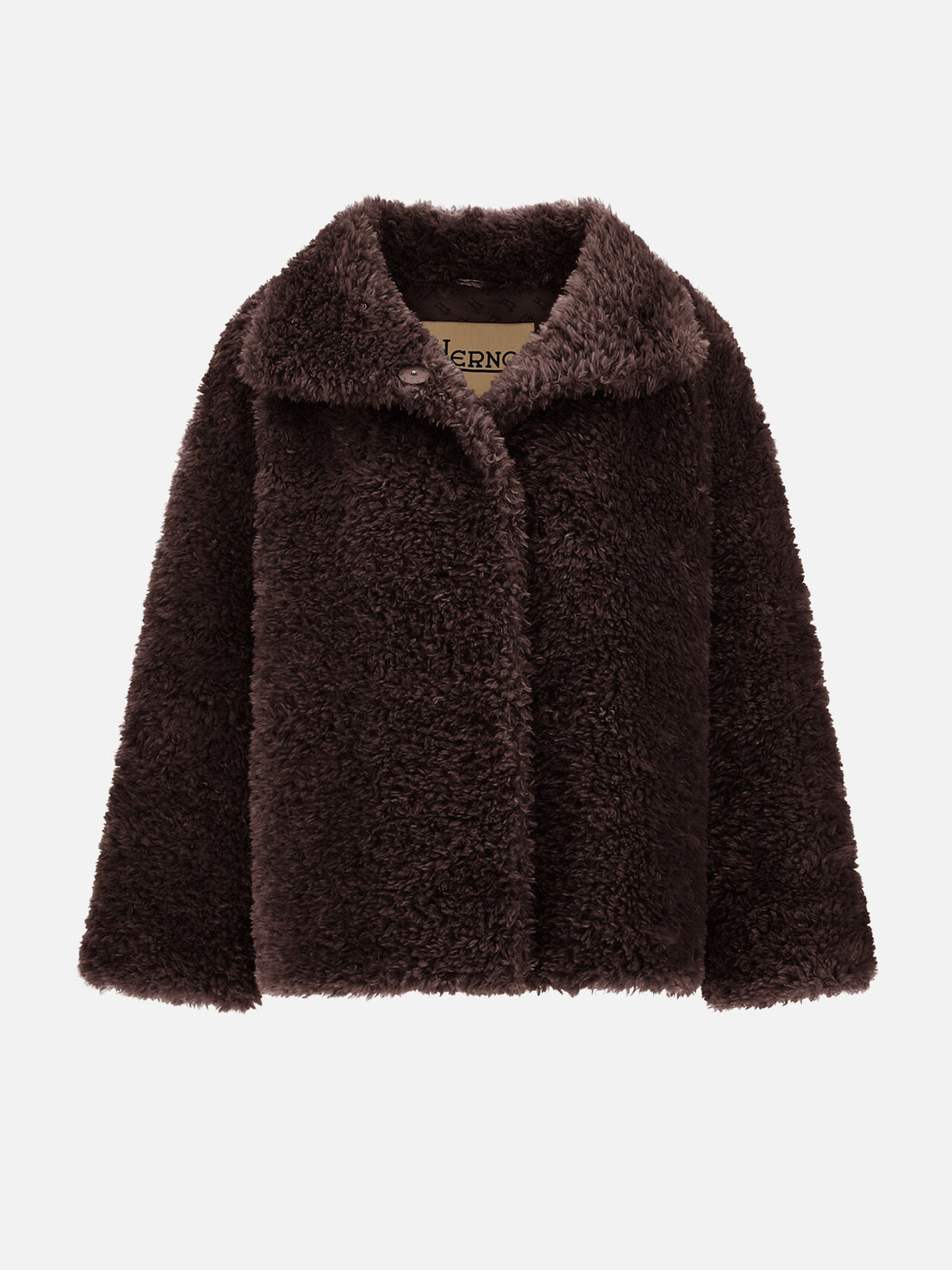 Herno Kurze Teddy-Jacke aus Kunstpelz für Damen Dunkelbraun