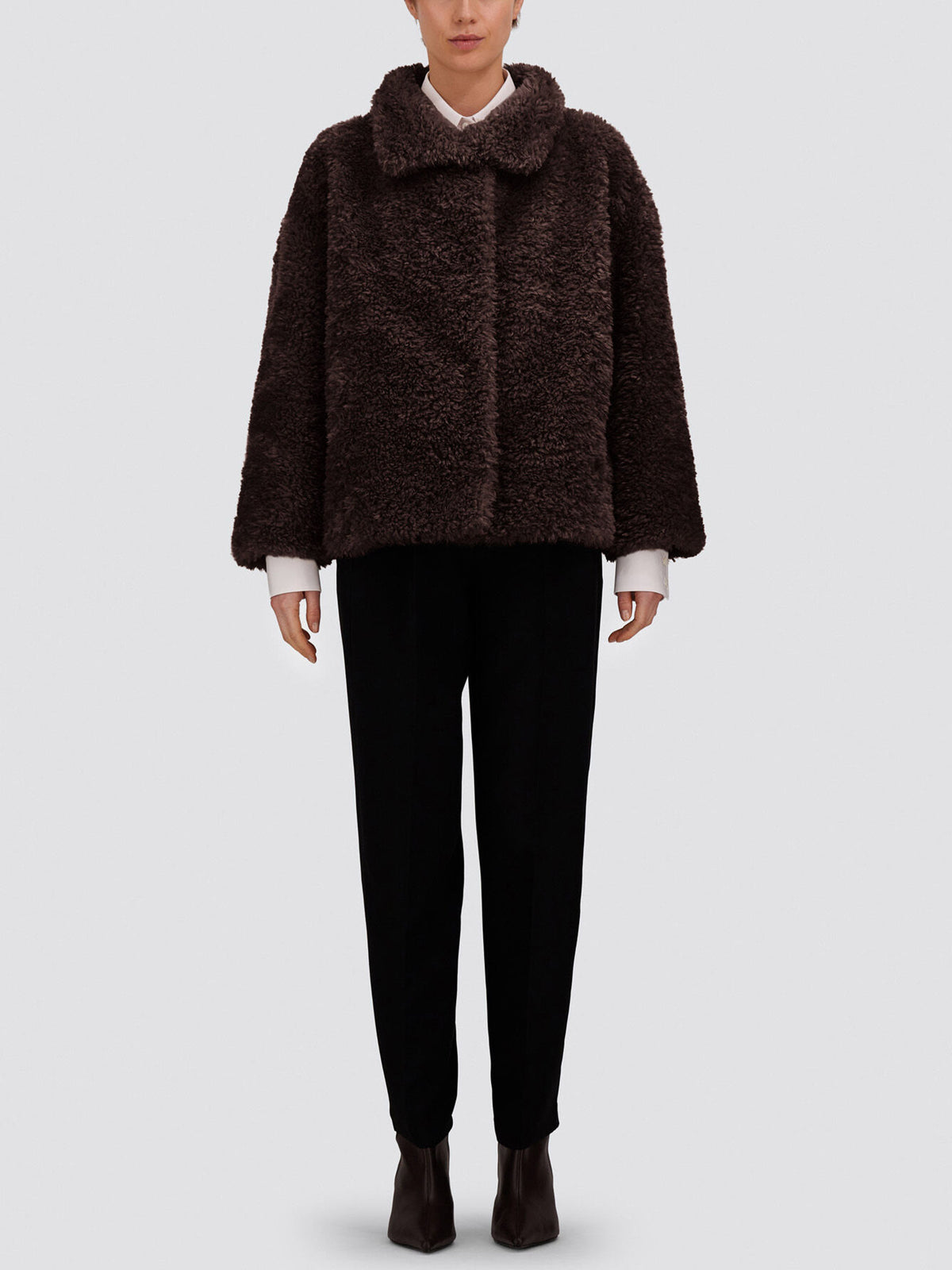 Herno Kurze Teddy-Jacke aus Kunstpelz für Damen Dunkelbraun