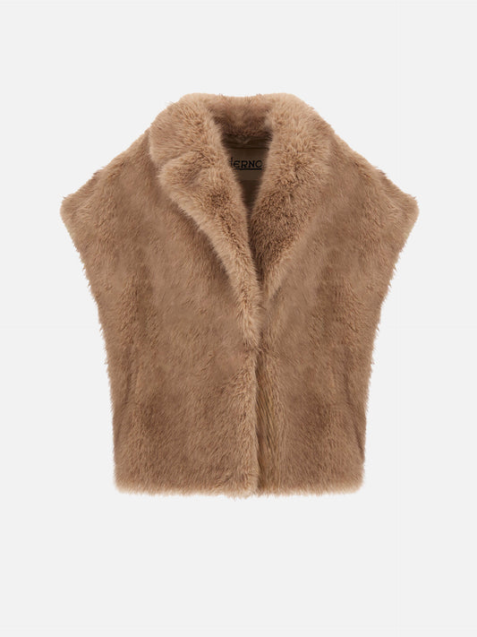 Herno Oversized-Weste aus Kunstpelz für Damen Beige