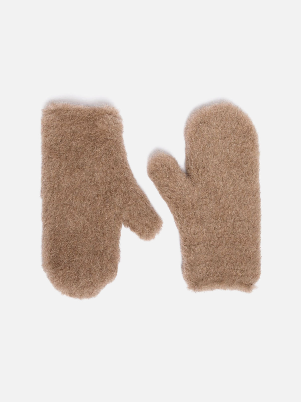 Max mara Fäustlinge aus Alpaka-Kaschmir-Teddy Beige Gold