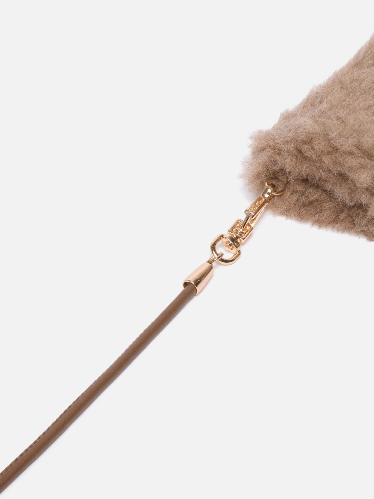 Max mara Fäustlinge aus Alpaka-Kaschmir-Teddy Beige Gold
