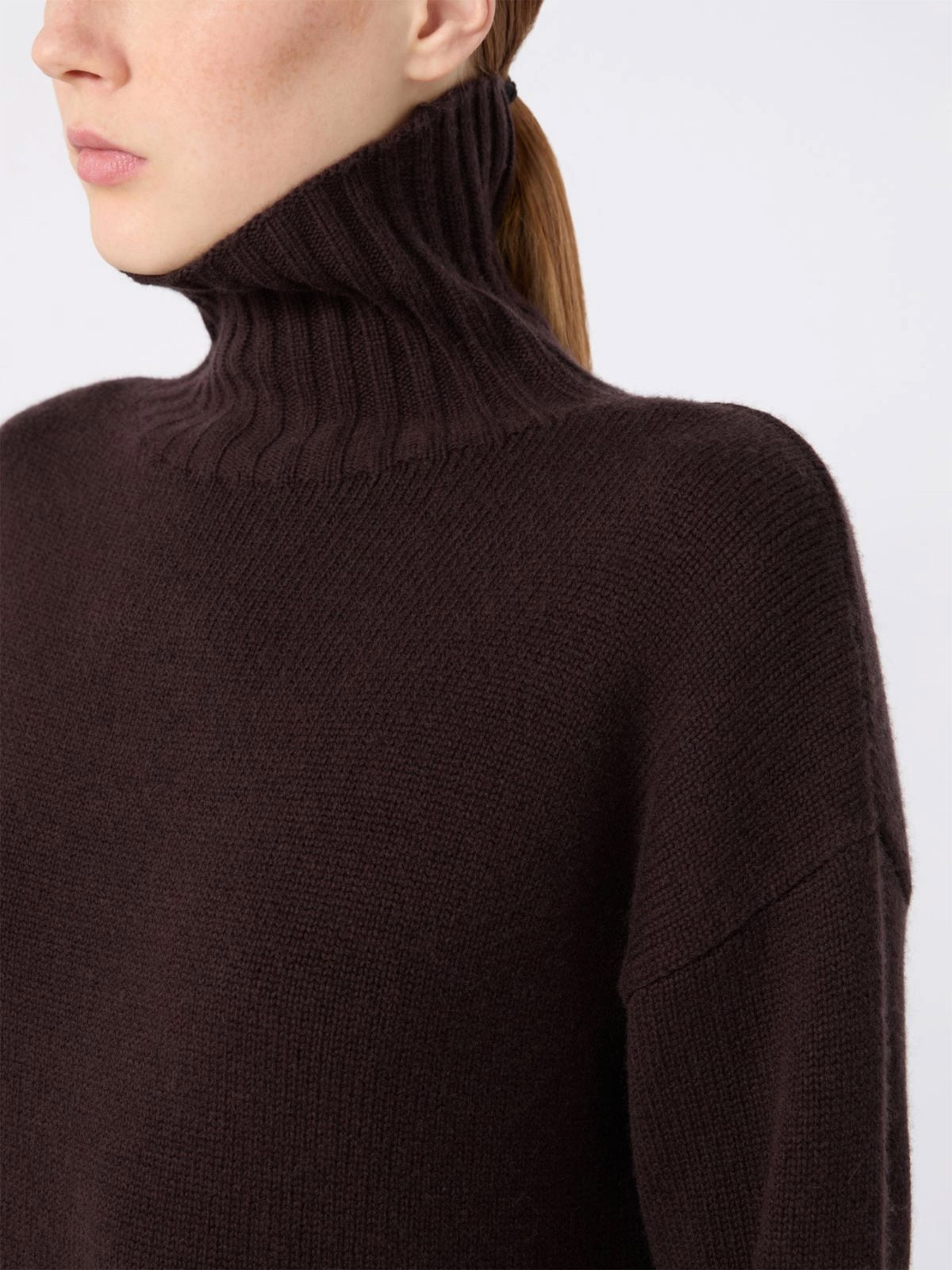 Max mara Strickkleid mit Rollkragen für Damen Dunkelbraun