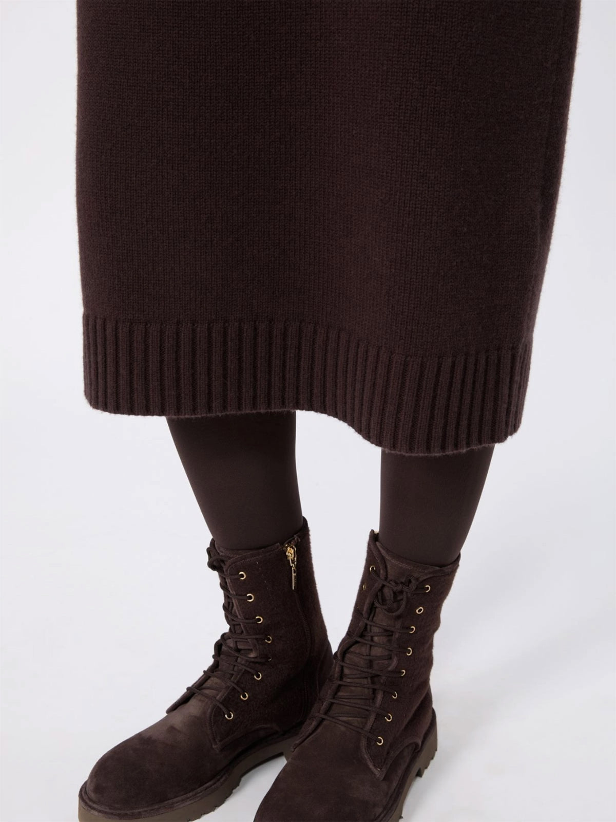Max mara Strickkleid mit Rollkragen für Damen Dunkelbraun