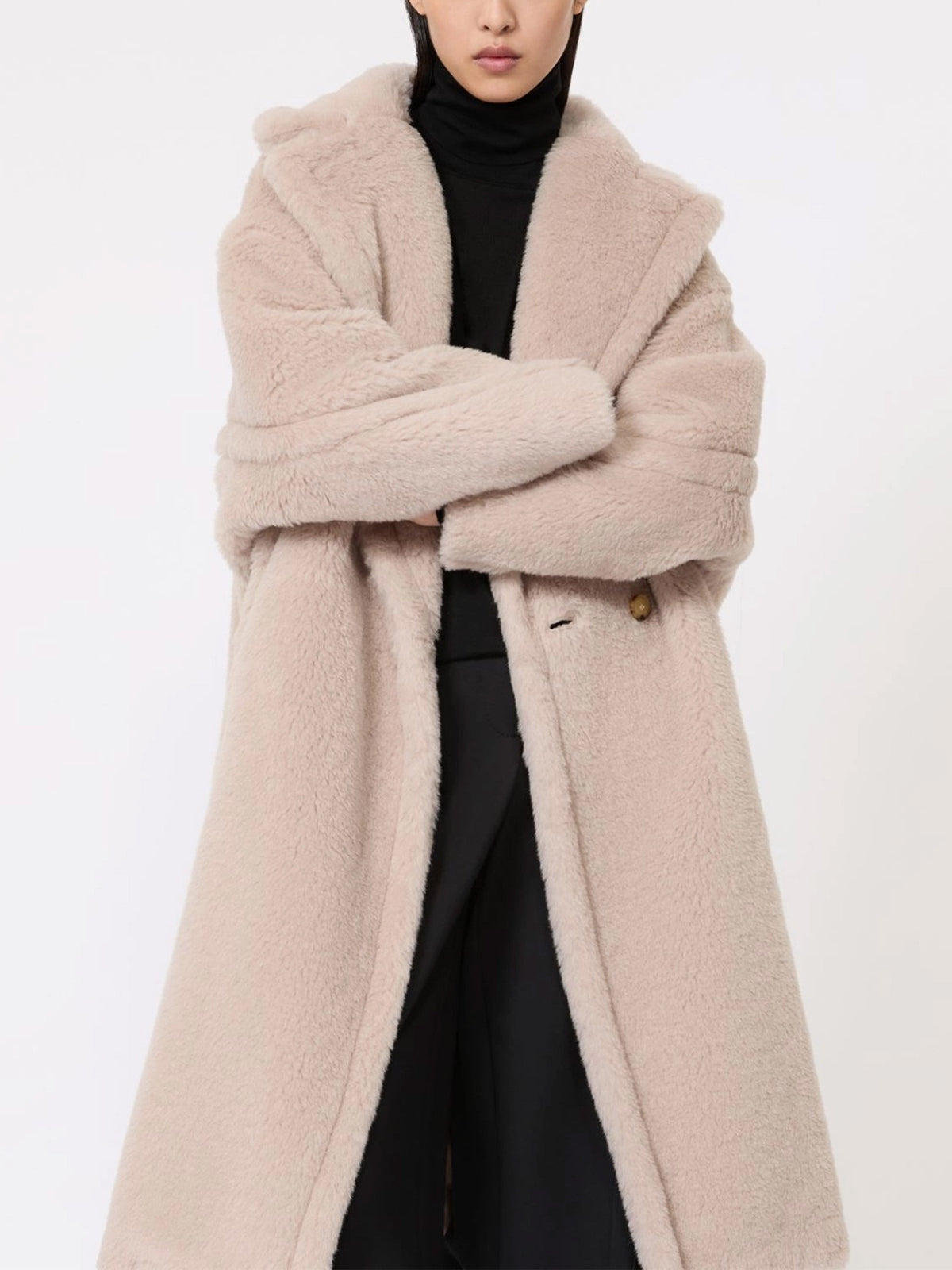 Max Mara – Tedgirl Icon Mantel aus Alpaka-Woll-Teddy für Damen Sand-Beige - Sand Beige