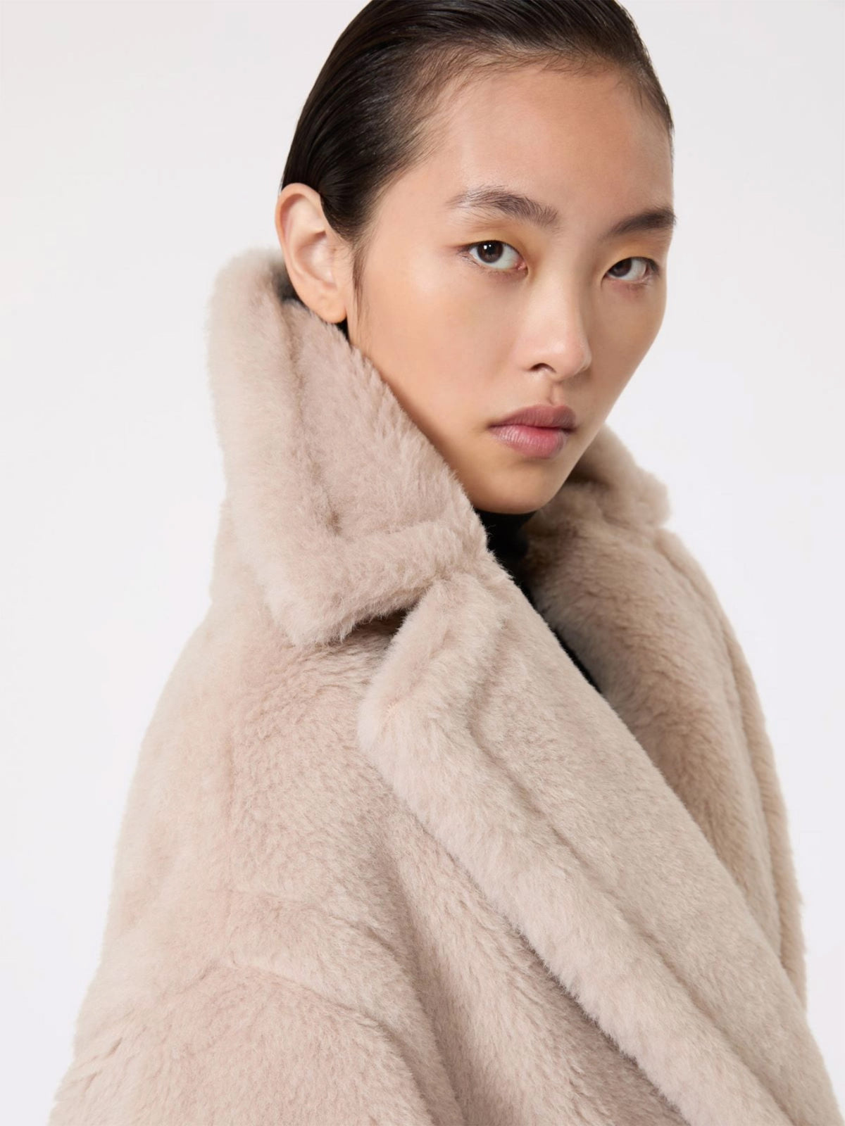 Max Mara – Tedgirl Icon Mantel aus Alpaka-Woll-Teddy für Damen Sand-Beige - Sand Beige