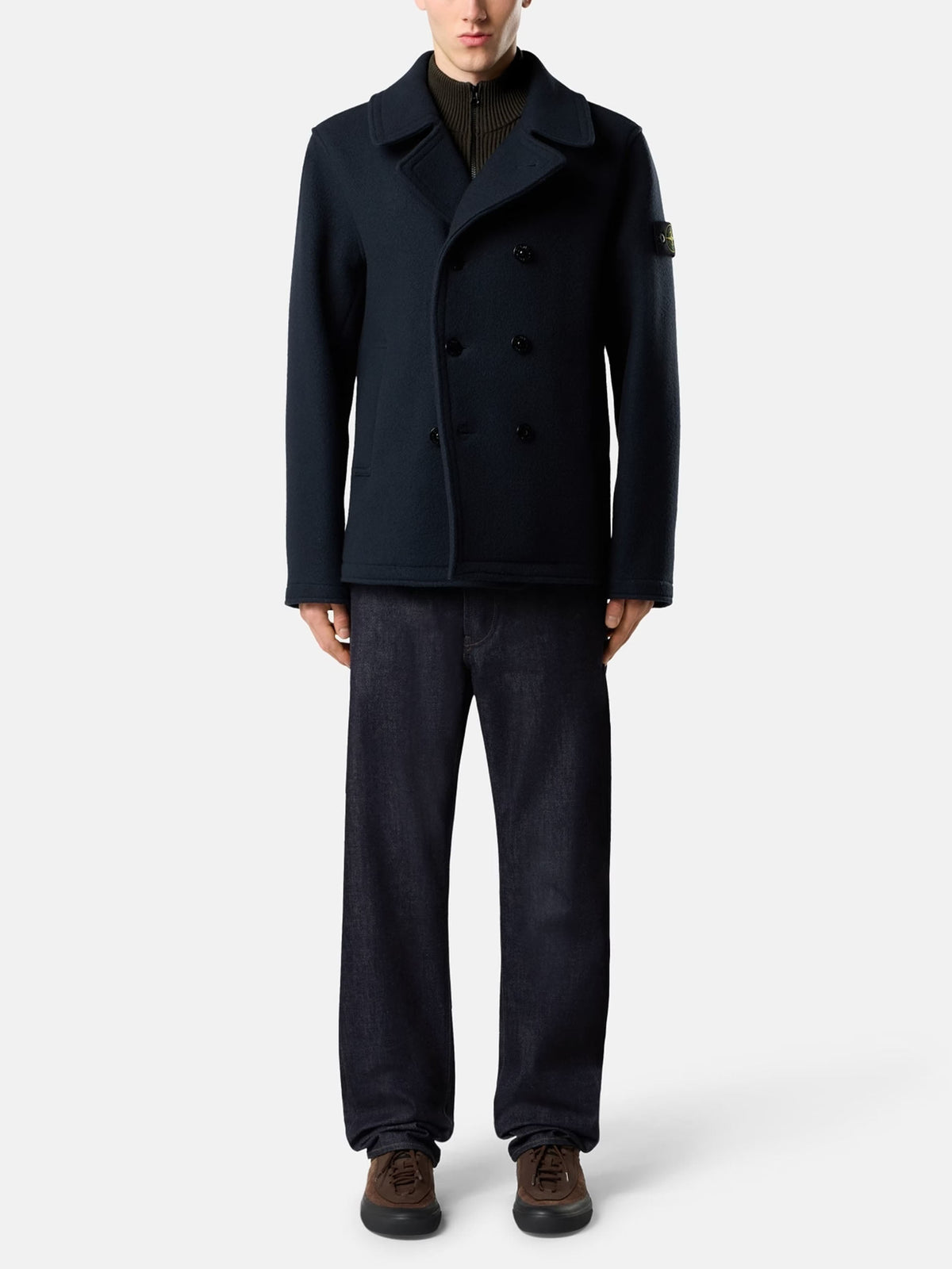 Stone island Peacoat aus Woll-Kaschmir-Mix für Herren Dunkelblau