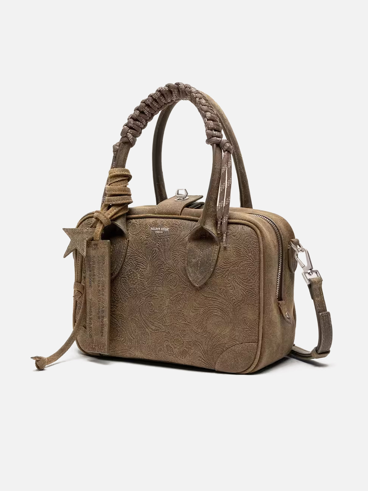 Golden goose Tote Bag Vita Small aus Veloursleder Armeegrün