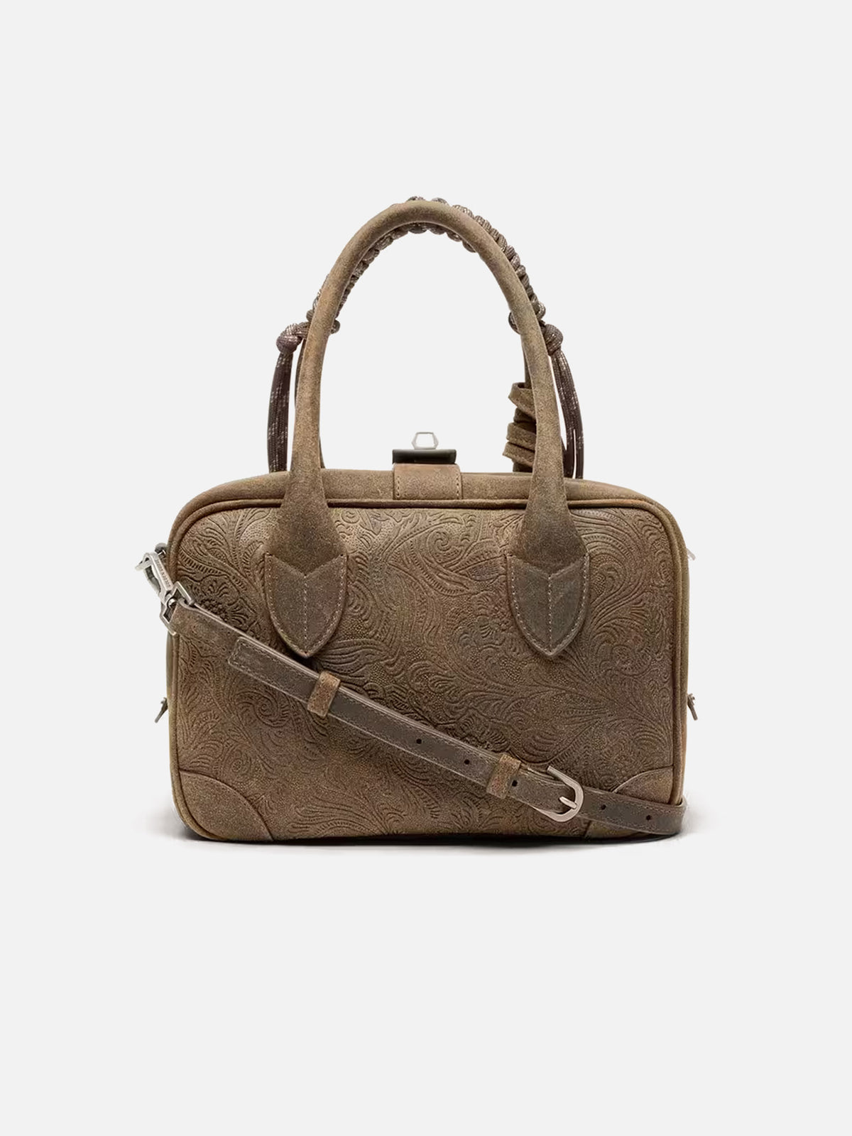 Golden goose Tote Bag Vita Small aus Veloursleder Armeegrün