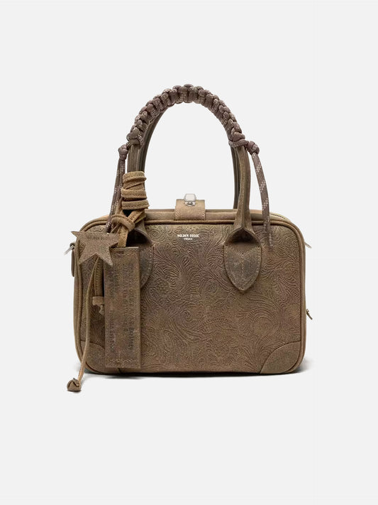 Golden goose Tote Bag Vita Small aus Veloursleder Armeegrün