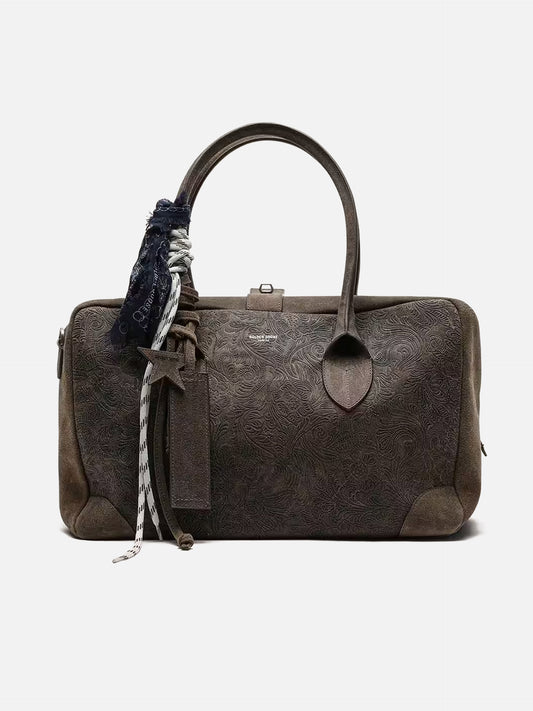 Golden goose Tote Bag Vita Medium aus Veloursleder Armeegrün
