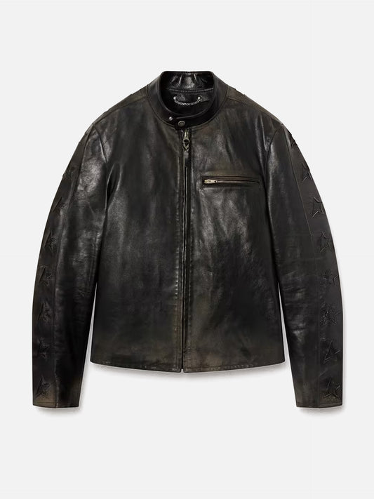 Golden goose Bikerjacke aus Leder für Herren Schwarz