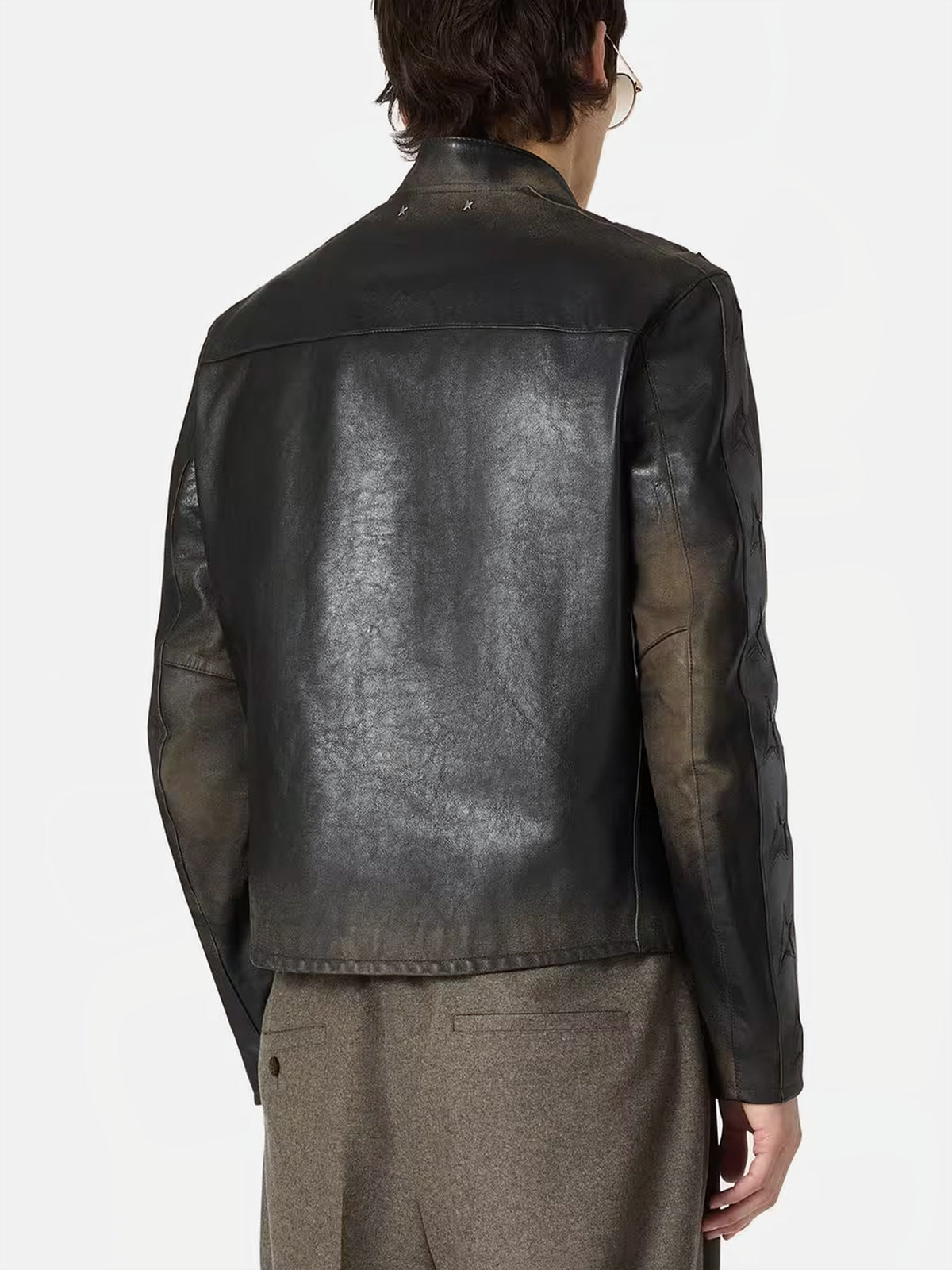Golden goose Bikerjacke aus Leder für Herren Schwarz