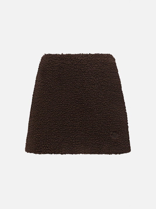 Moncler Minirock aus Teddy-Stoff für Damen Dunkelbraun