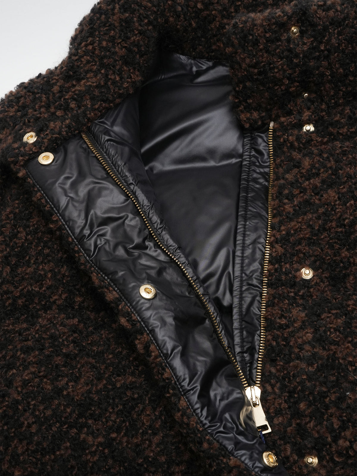 Moncler Tweed-Daunenmantel Remarquable für Damen Dunkelbraun