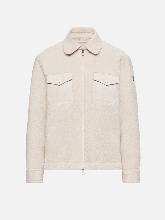 Moncler Hemdjacke aus Teddyfleece für Damen Hellbeige