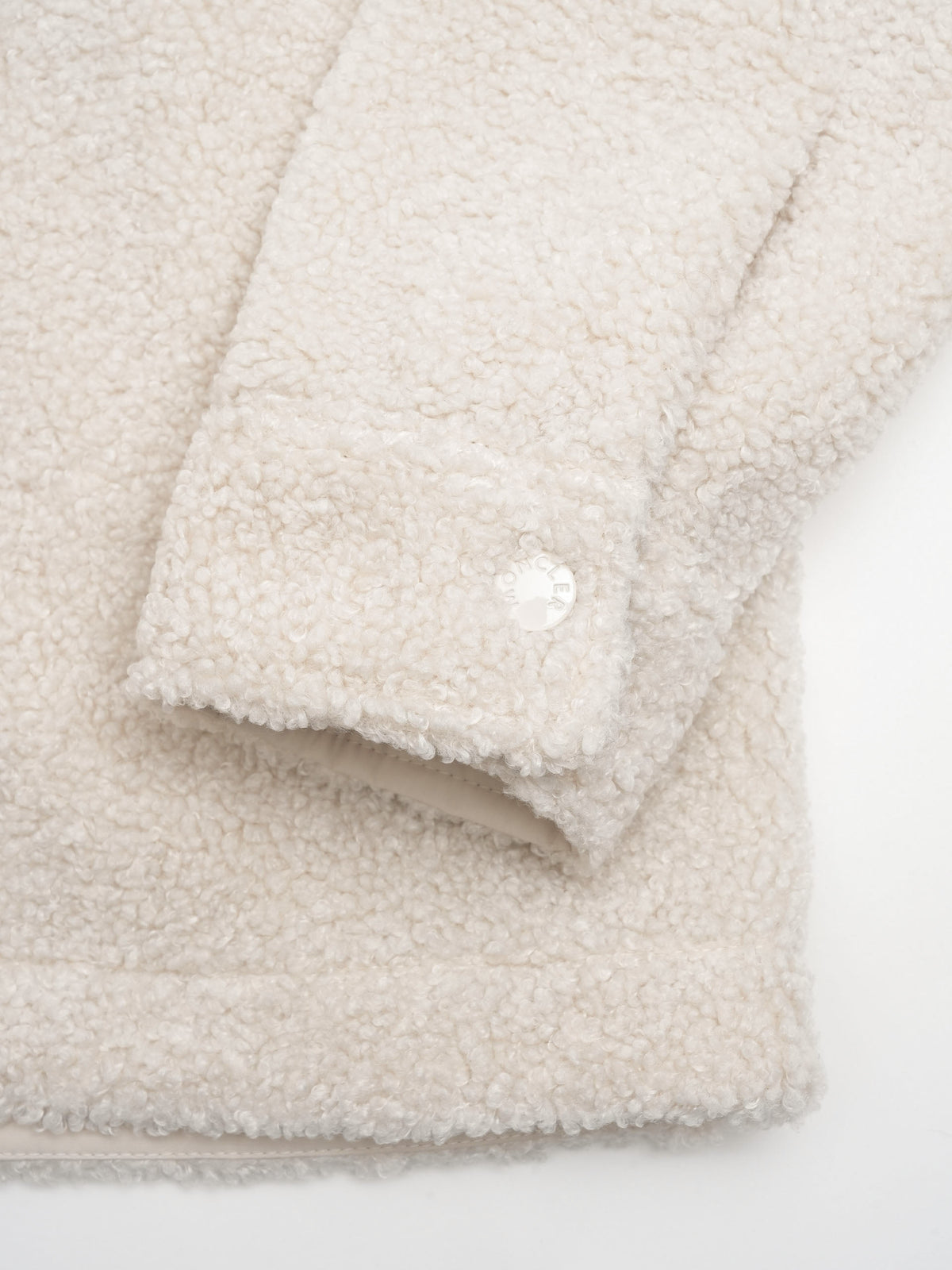 Moncler Hemdjacke aus Teddyfleece für Damen Hellbeige