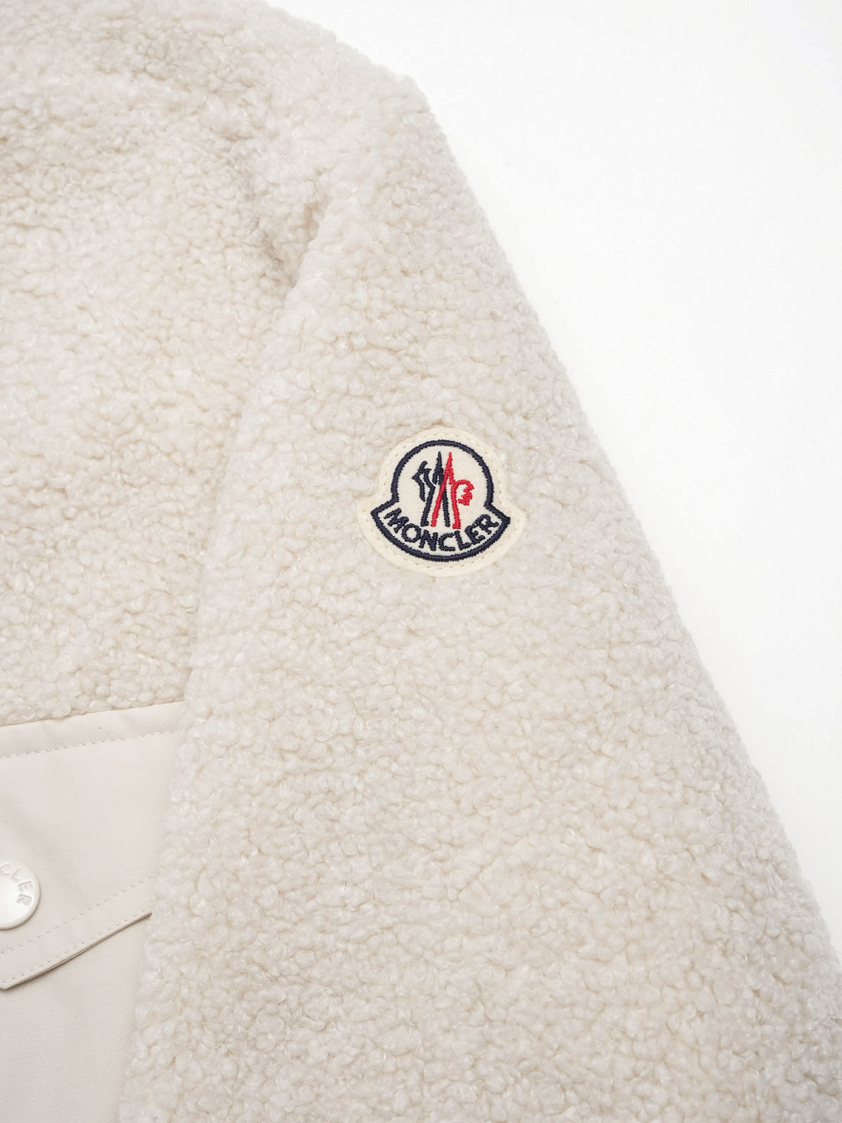 Moncler Hemdjacke aus Teddyfleece für Damen Hellbeige