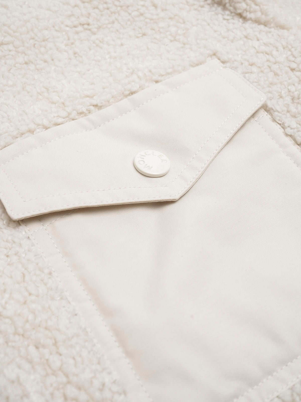 Moncler Hemdjacke aus Teddyfleece für Damen Hellbeige