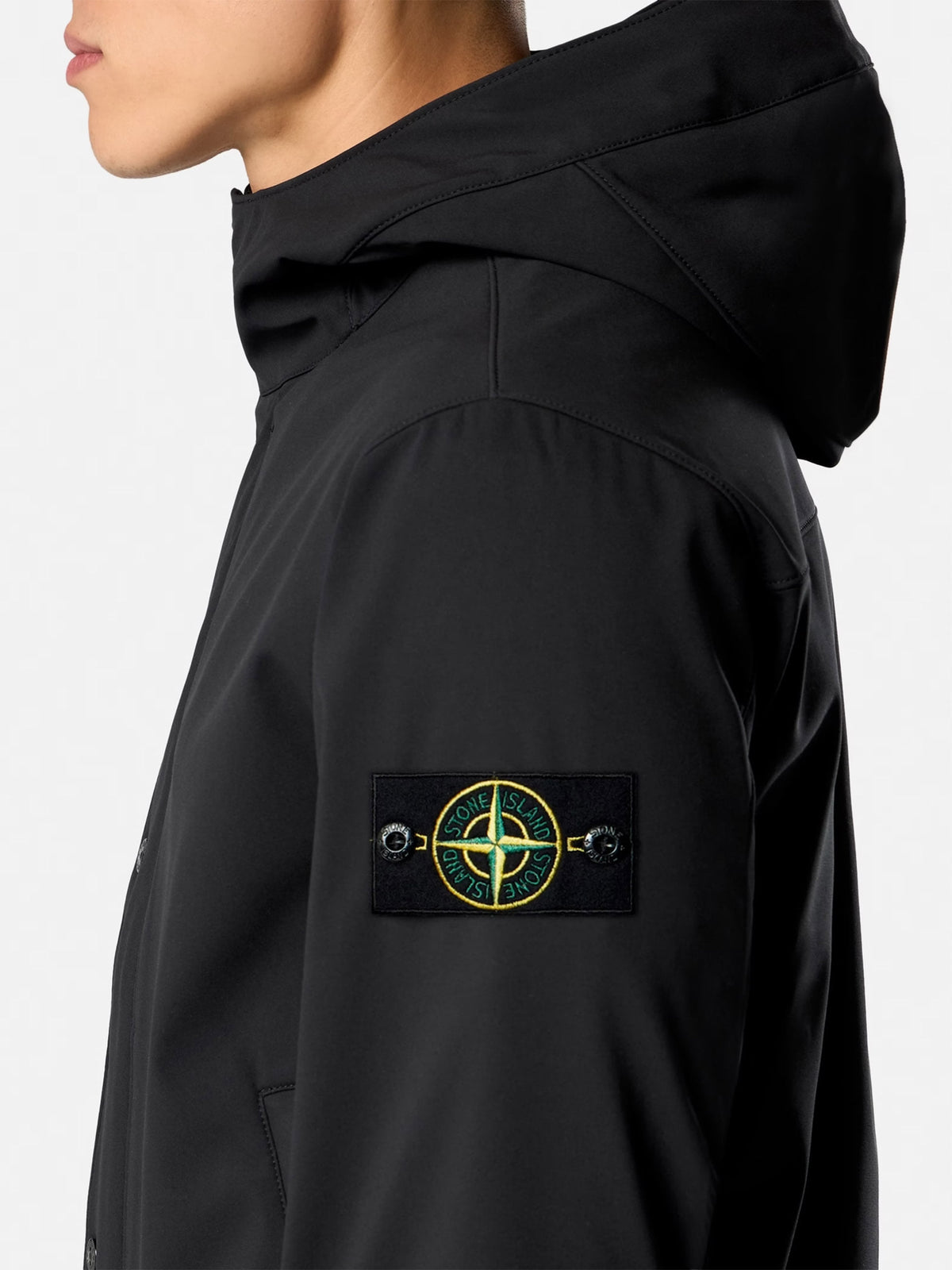Stone island Kapuzenjacke Soft Shell-R für Herren Schwarz