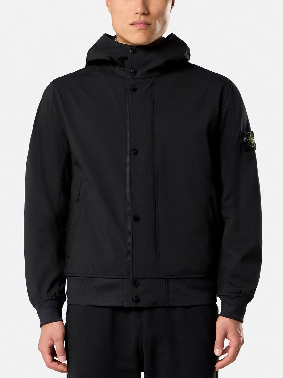Stone island Kapuzenjacke Soft Shell-R für Herren Schwarz