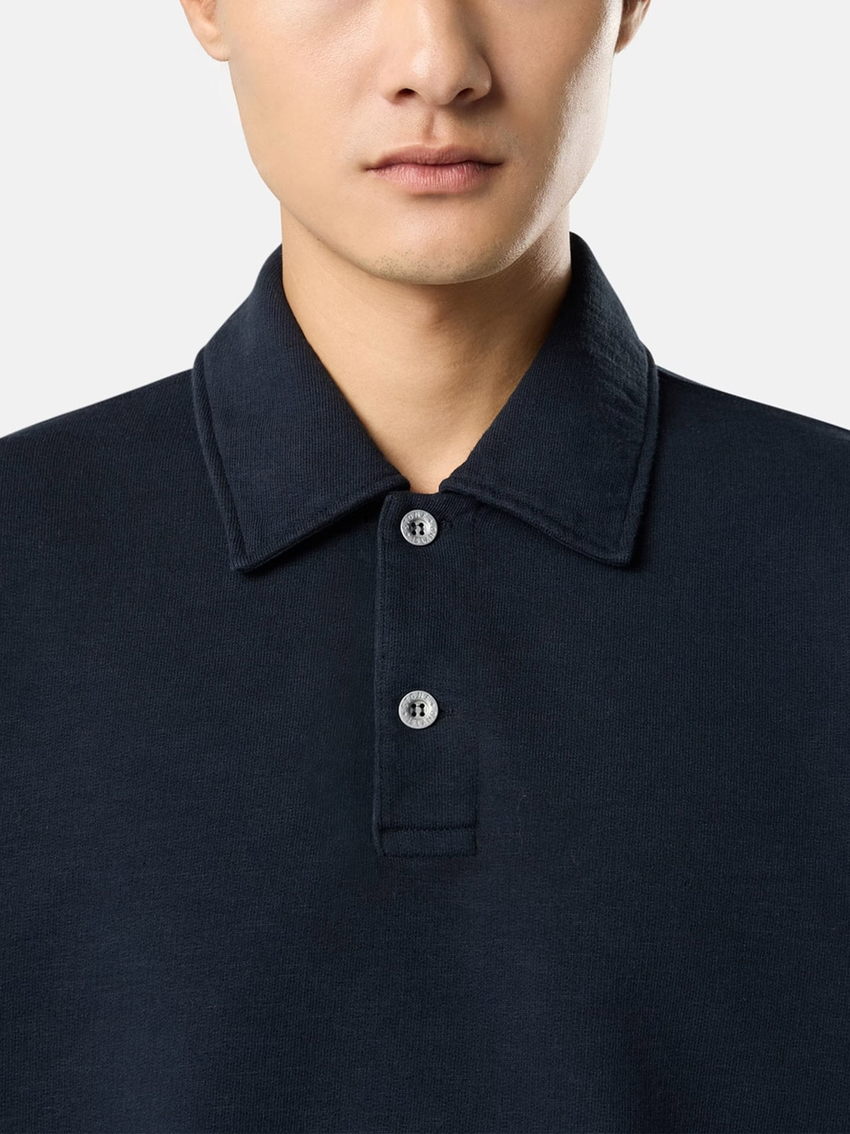 Stone island Polo-Sweatshirt aus Baumwollfleece für Herren Navyblau