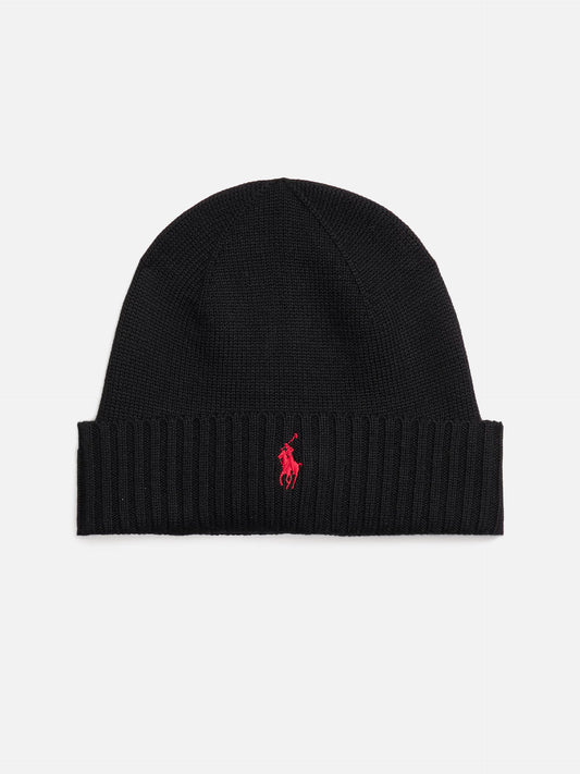 Polo Ralph Lauren – Wollmütze mit Logo-Stickerei Polo-Schwarz - Polo Black