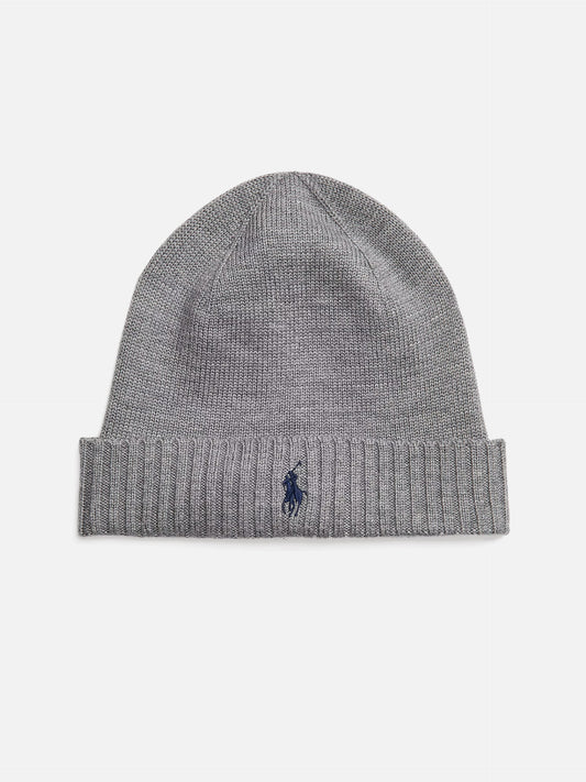 Polo Ralph Lauren – Wollmütze mit Logo-Stickerei Grau - Grey