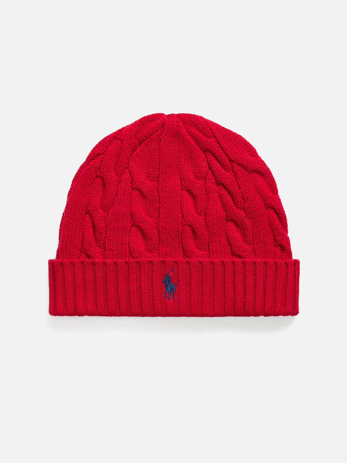 Polo Ralph Lauren – Mütze aus Wolle und Kaschmir mit Zopfmuster Park-Ave-Rot - Park Ave Red
