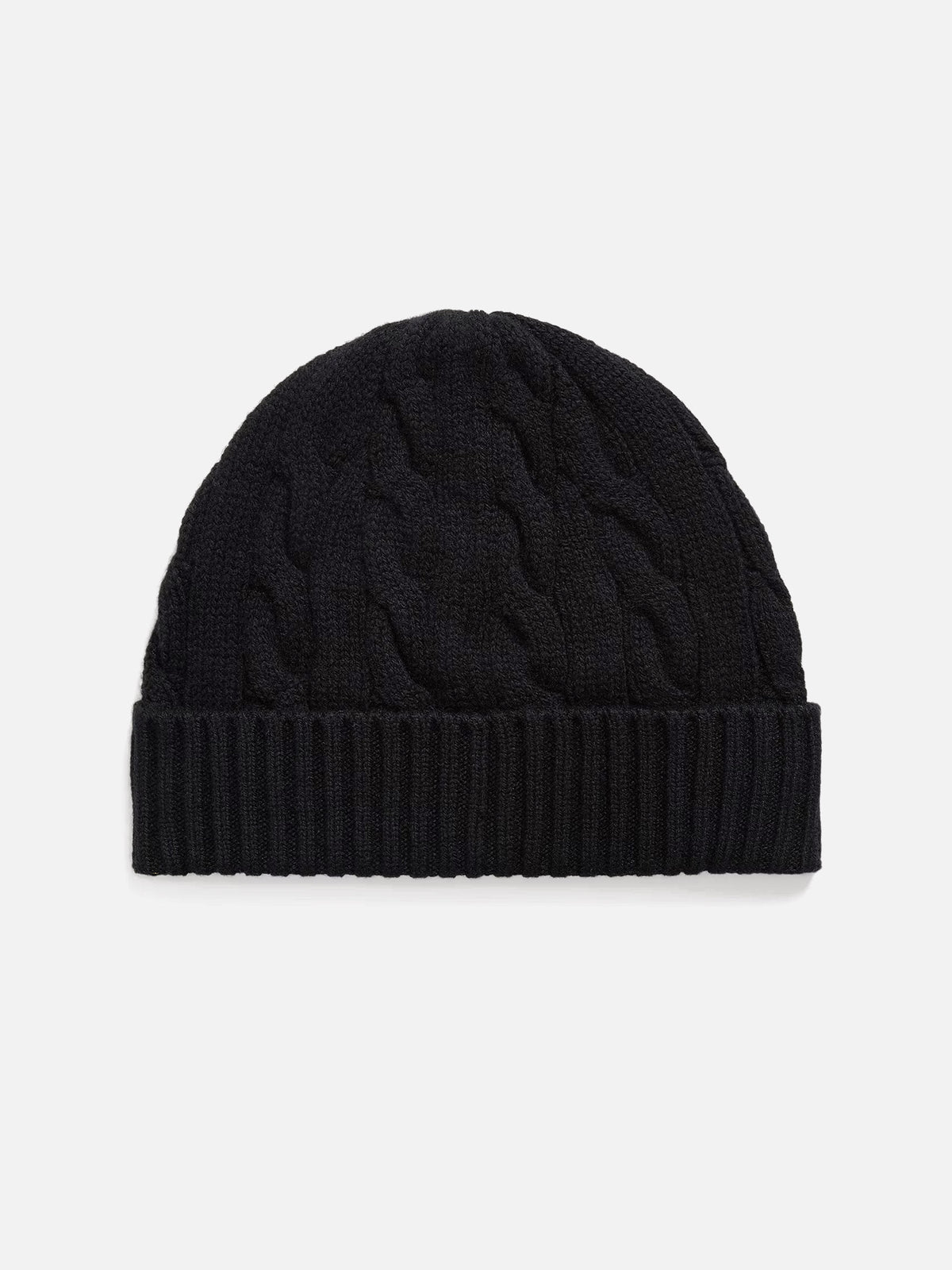 Polo Ralph Lauren – Mütze aus Wolle und Kaschmir mit Zopfmuster Polo-Schwarz - Polo Black