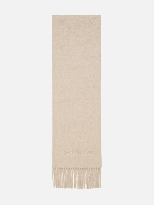 Acne studios Schal aus Alpaka und Wolle mit Logo Beige