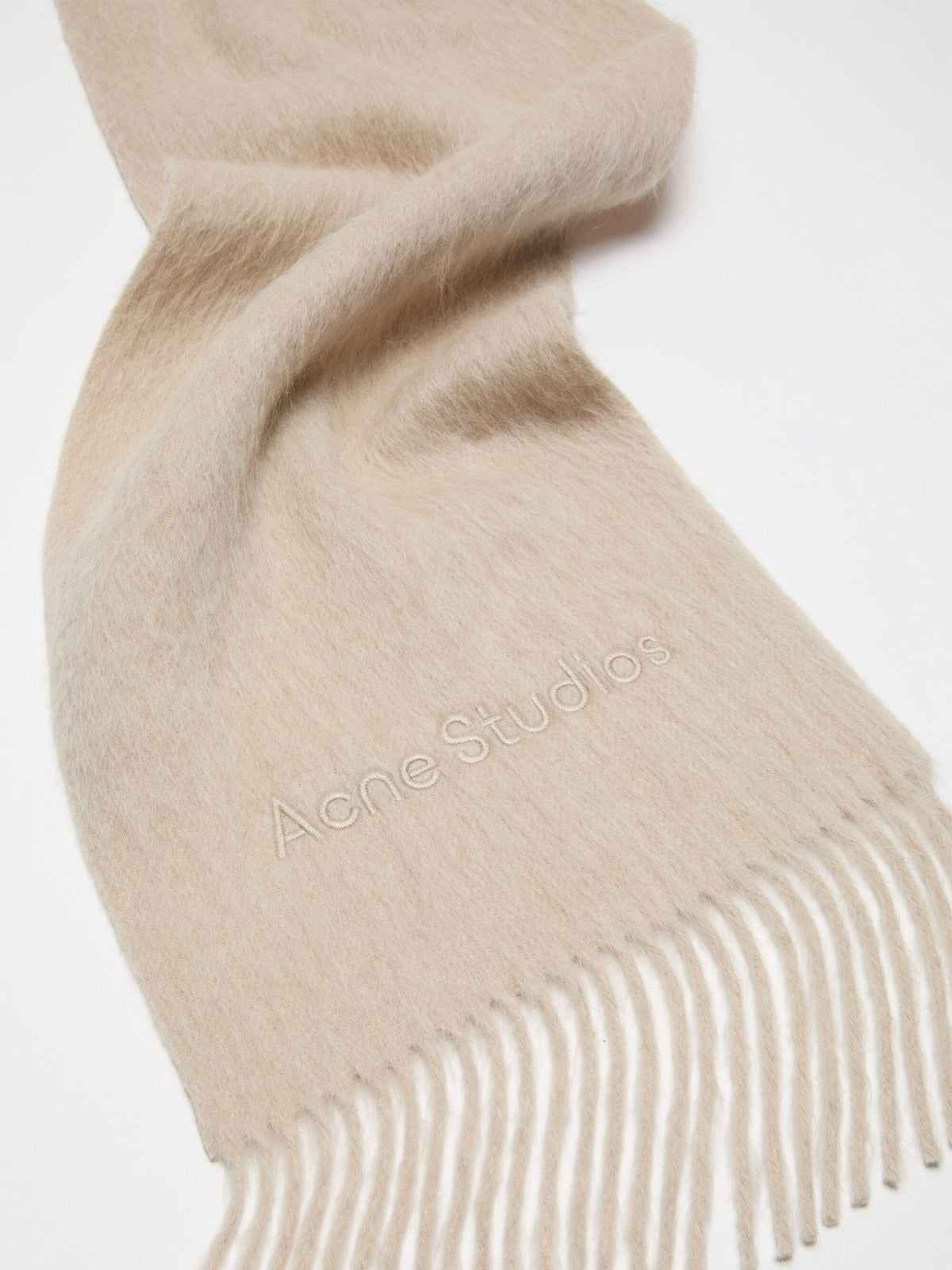 Acne studios Schal aus Alpaka und Wolle mit Logo Beige
