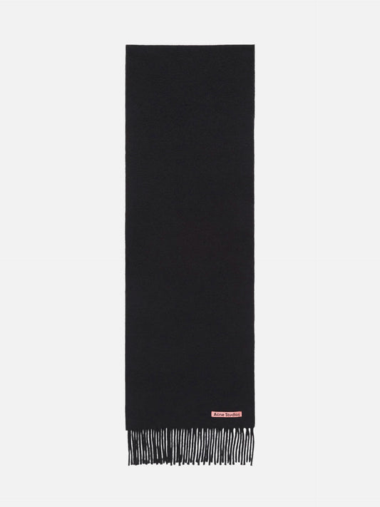 Acne Studios – Schmaler Schal aus Wolle mit Fransen Schwarz - Black